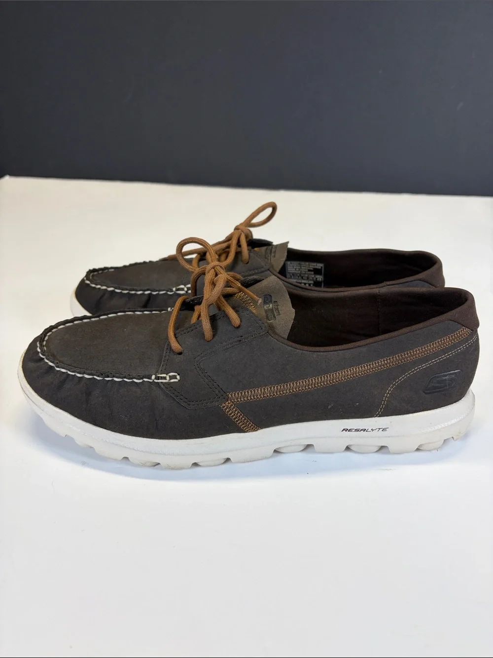 Skechers On-The-Go Brown Moccasin Boat Shoes Comfort Loafers Mens Size 11.5
